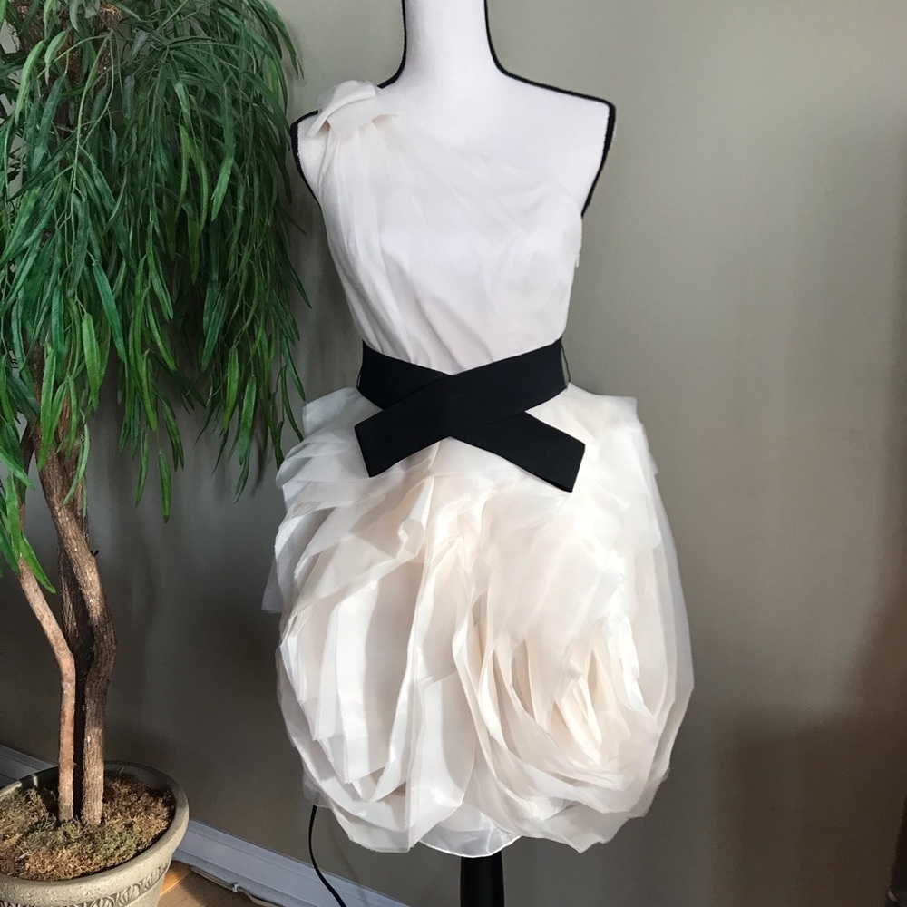 Vera Wang White- one shoulder dress